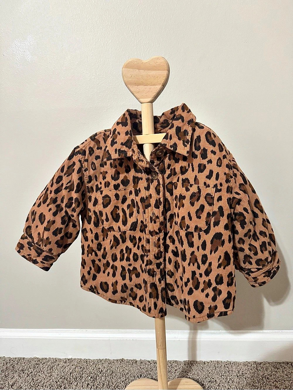 Baby Gap Leopard Print Quilted Jacket Brown & Black Girls 6-12 Months